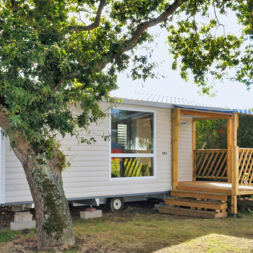 Cottage Pacifique 4/5 personnes - 27m²  Camping La Roseraie La Baule confort famille terrasse couverte espace découverte repos 2 chambres presqu'ile Loire  Atlantique  - Camping La Roseraie
