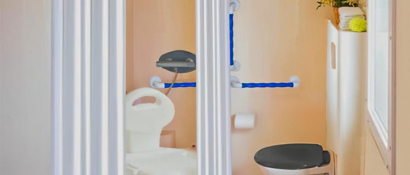 salle de bain Cottage Life 4/5 personnes - 32m² Camping La Roseraie accessibilité pmr confort espace   - Camping La Roseraie
