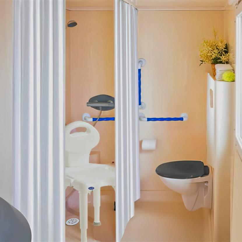 salle de bain Cottage Life 4/5 personnes - 32m² Camping La Roseraie accessibilité pmr confort espace   - Camping La Roseraie