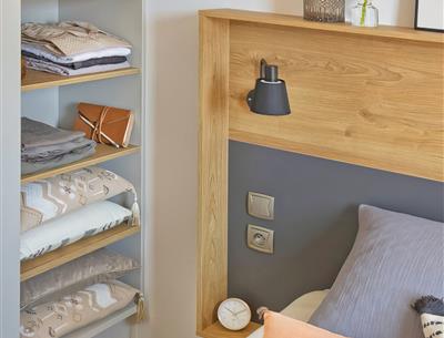 Camping 4* La Roseraie La Baule - www.laroseraie.com - Chambre enfants - Cottage Family Premium 6 7 personnes confort moderne agréable vacances confort presqu'ile camping Loire Atlantique