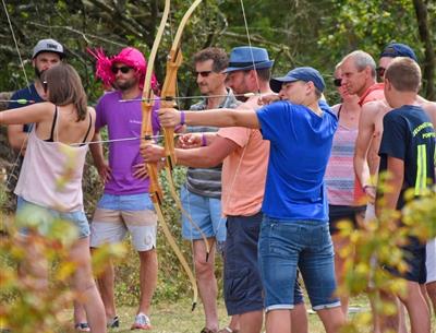 séances de tir à l'arc animations animateur sport physique groupe initiation découverte Loire Atlantique Camping La Roseraie La Baule 44 presqu'ile activité 